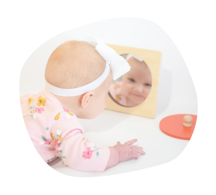 Montessori - Rompecabezas de espejo para bebé, rompecabezas de perilla de  Peekaboo colorido, juguete de espejo para bebé, juguete de forma geométrica